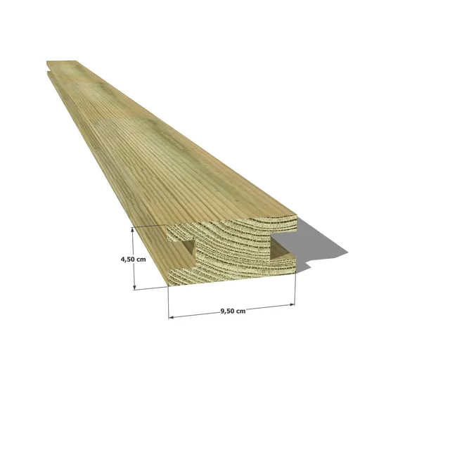 Abri Français Bois au détail chevron pin 45x95 mm profil H